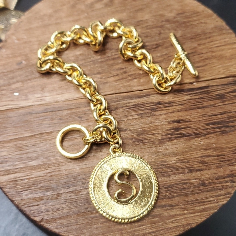 Hobe collectible B3208 monogram charm bracelet initial S highly sought rare find